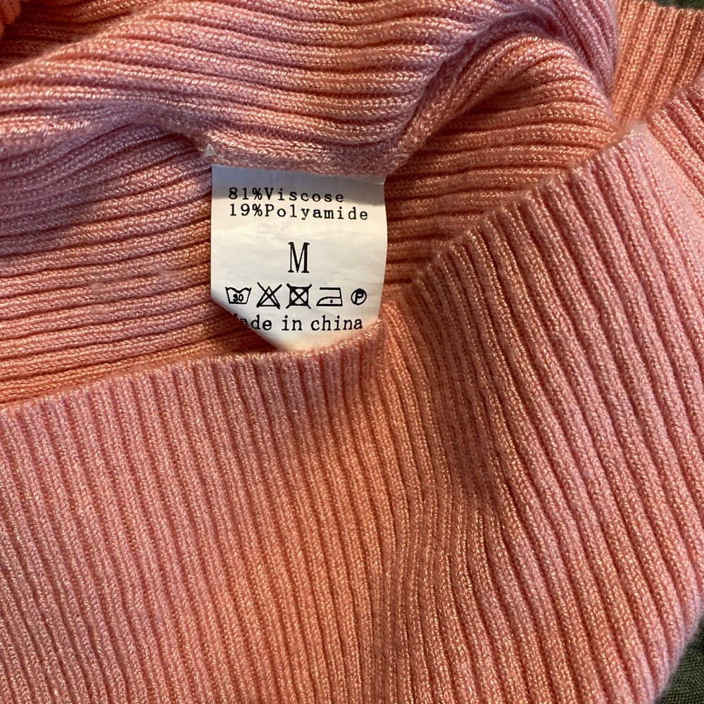 Scallop-Edge Ribbed Tank Top - Pink - Picture 4 of 4